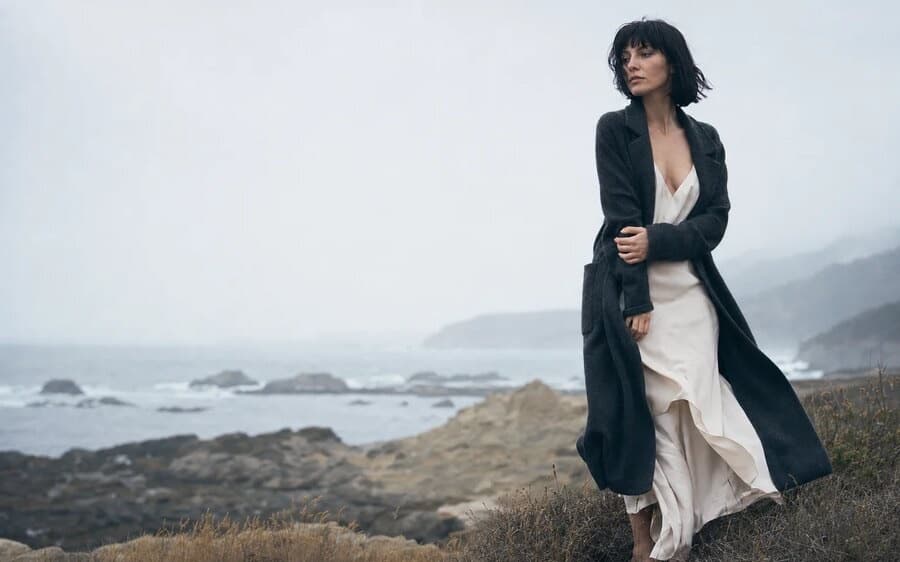 Arden Vell photography portfolio concept with a fashion portrait on a rocky coast