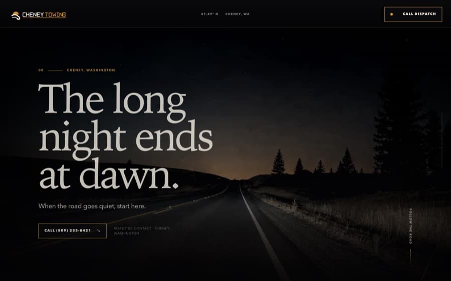Cheney Towing website concept
